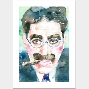 GROUCHO MARX watercolor portrait .1 Posters and Art